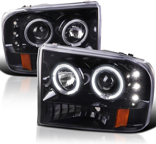 Jet black led halo projector - jet,