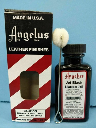 Angelus jet black leather dye - leather,